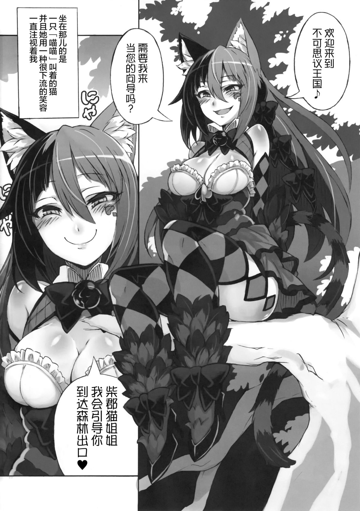 (C89) [Kurobinega (Kenkou Cross)] Mamono Musume Zukan Higai Houkoku ~Cheshire Neko no Oidemase Fushigi no Kuni~ [Chinese] [无毒汉化组] page 5 full