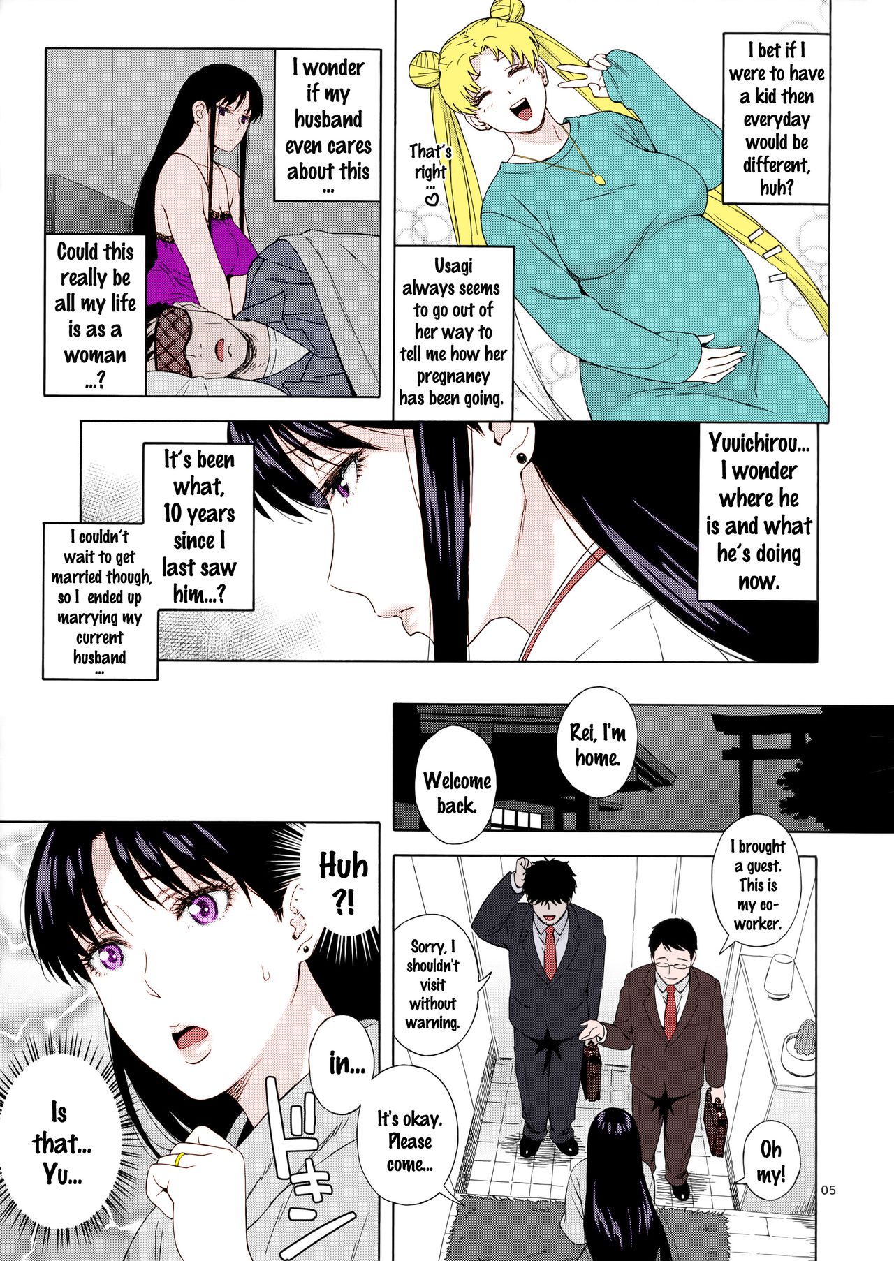 (C91) [666PROTECT (Jingrock)] Ano Hito ni Nita Hito [Hitozuma Rei-chan no Yuuutsu] (Bishoujo Senshi Sailor Moon) [English] {doujins.com} [Colorized] page 4 full