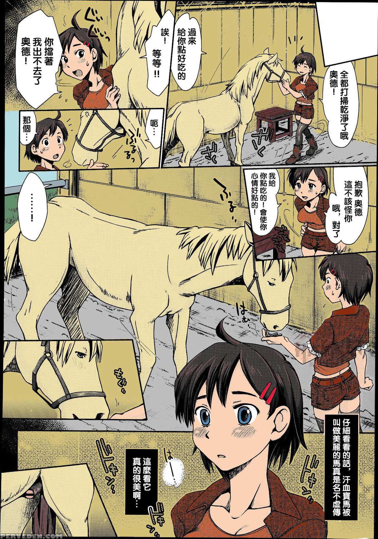 [Souko Souji] Himitsu no Umanari Tokubetsu Lesson | The Secret to Horses, Special Lesson (COMIC Tenma 2013-08) [Chinese] [沒有漢化] [Colorized] page 5 full