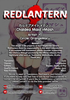 (C96) [OrangeMaru (YD)] Chaldea Maid #Mash (Fate/Grand Order) [English] [RedLantern] - page 20