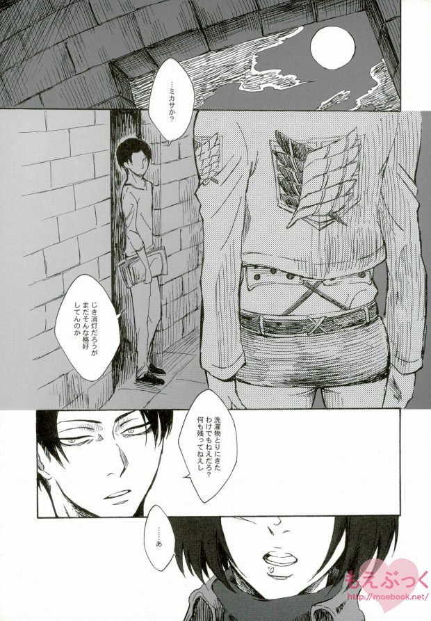 (SUPERKansai19) [QuintalLagosta (ebgr)] Kuro no Ookami Gin no Ookami (Shingeki no Kyojin) page 4 full