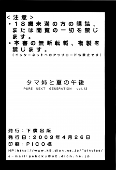 (COMIC1☆3) [GEBOKU SHUPPAN (PIN VICE)] PURE NEXT GENERATION Vol. 12 Tama-nee to Natsu no Gogo (ToHeart2) - page 38