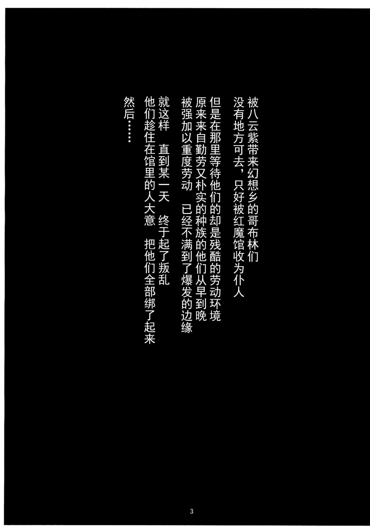 (C86) [Kaki no Tane (Summer)] Zettai ni Goblin Nanka ni Maketari Shinai! (Touhou Project) [Chinese] [CE家族社] page 3 full