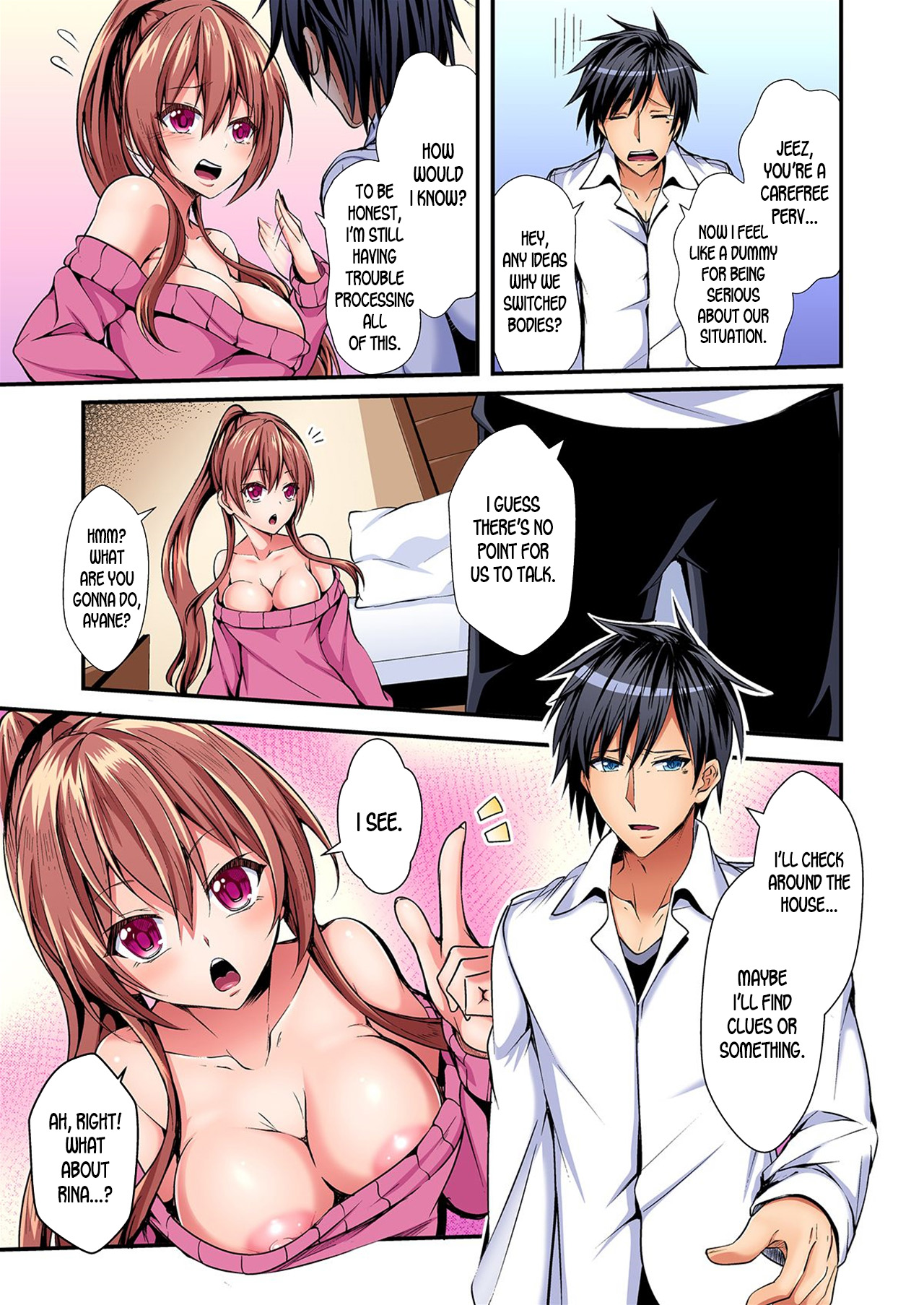 [Suishin Tenra] Switch bodies and have noisy sex! I can't stand Ayanee's sensitive body ch.1-2 [desudesu] page 8 full