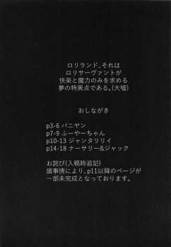 (C95) [Dinosaur House (Kaidiu)] Inbi no Kuni no Loliland (Fate/Grand Order) - page 3