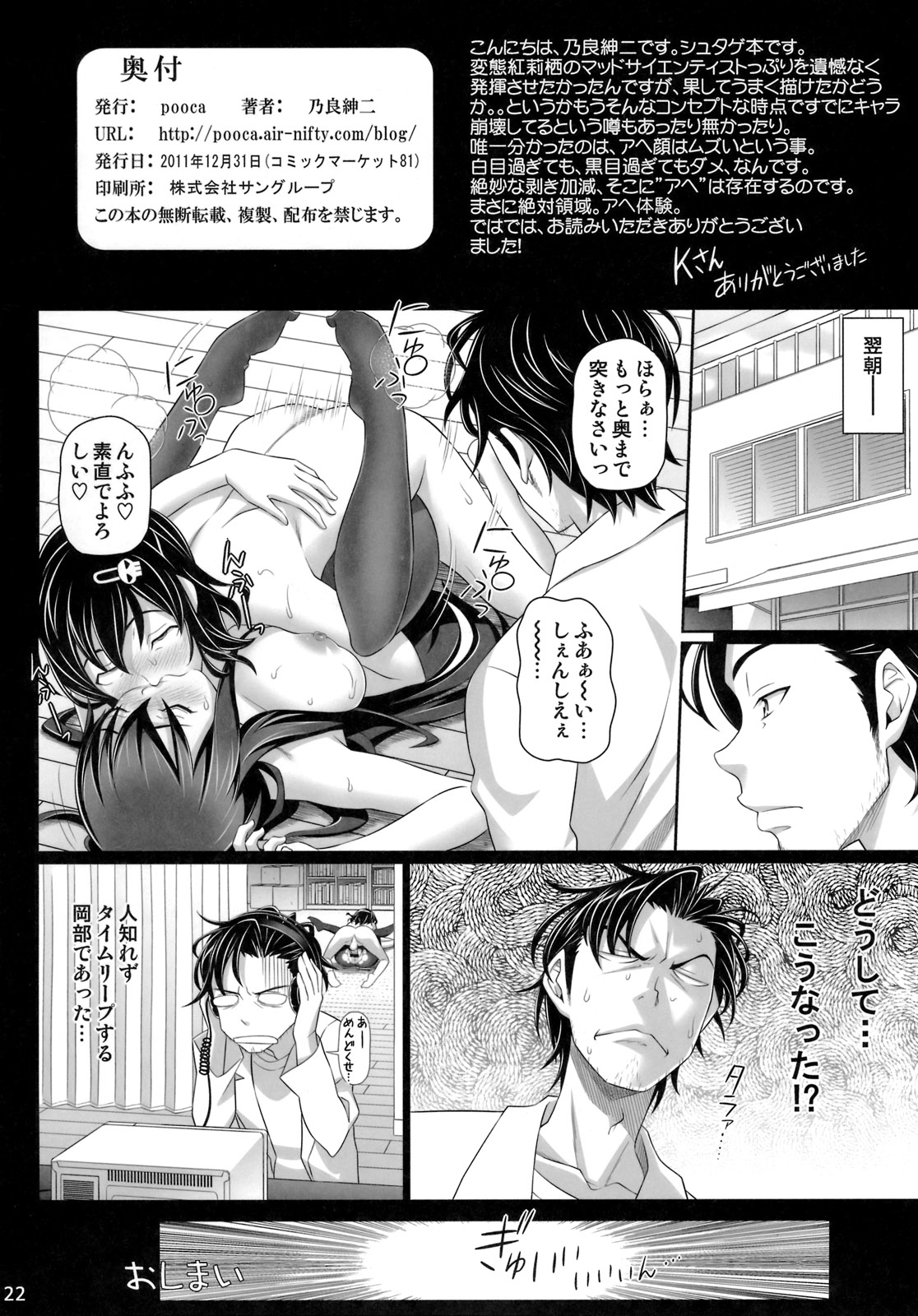 (C81) [pooca (Nora Shinji)] Sennou Choukyou no Puppet (Steins;Gate) page 21 full