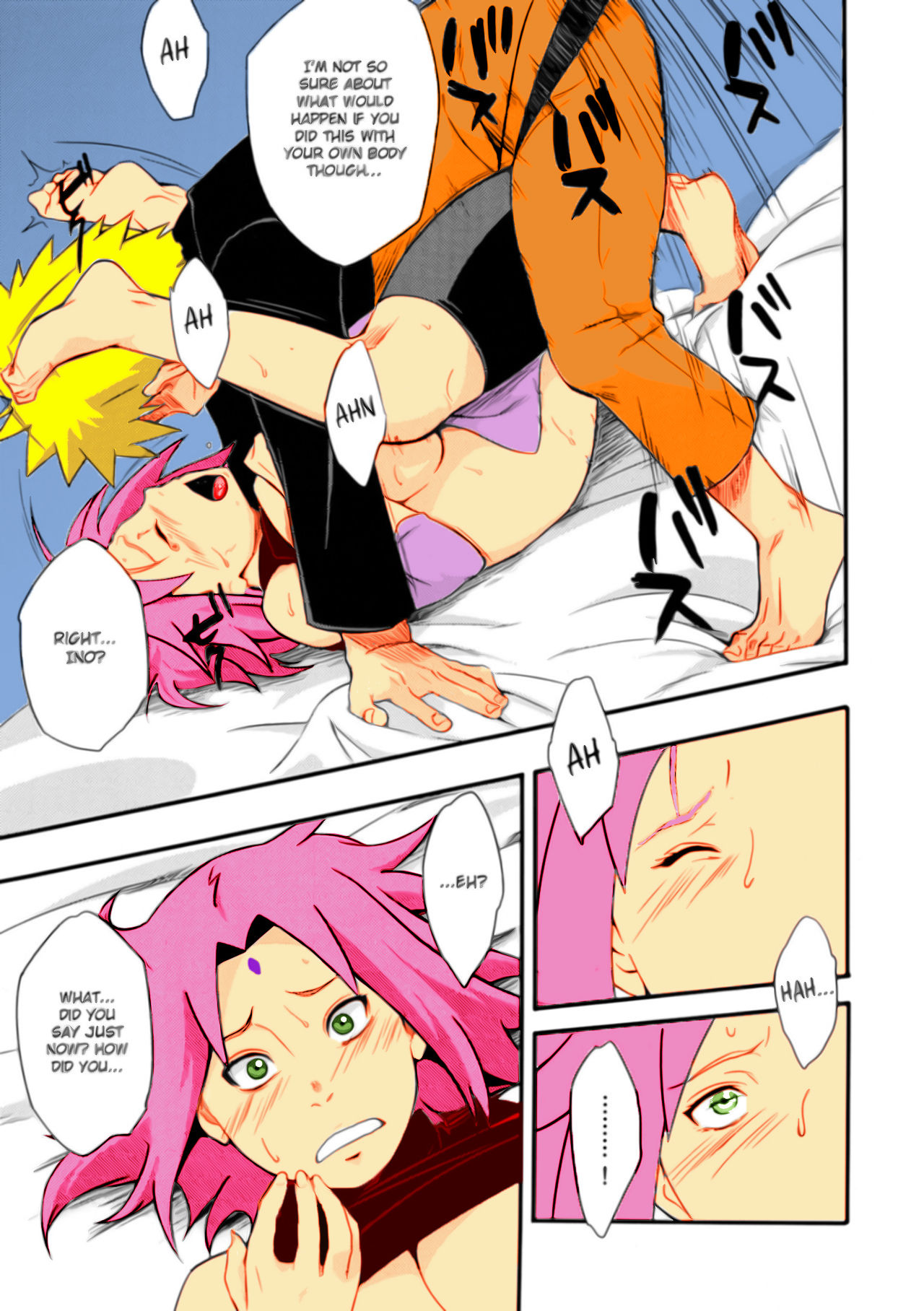 (C92) [Karakishi Youhei-dan Shinga (Sahara Wataru)] Botan to Sakura (Naruto) [English] [Colorized] page 10 full