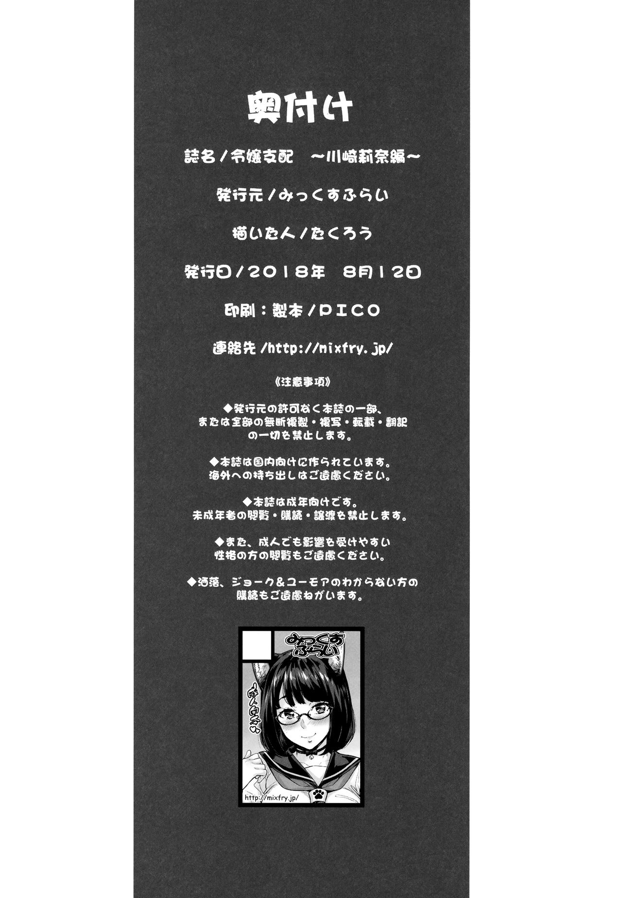 (C94) [Mix Fry (Takurou)] Reijou Shihai ~Kawasaki Rina Hen~ | Lady Domination ~Kawasaki Rina~ [English] [Nisor] page 21 full